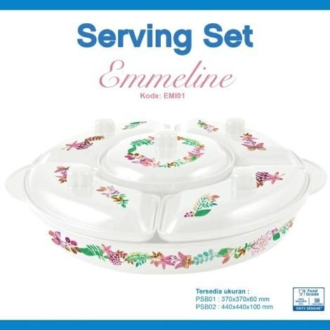 :::::::] Party Set Onyx Motif 17 Inch | Prasmanan Onyx | Party Set Melamin