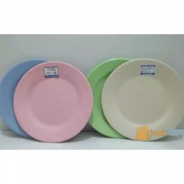 ] Piring Makan Melamin Onyx Cekung Tebal Hitam Putih Warna Plate Sayur