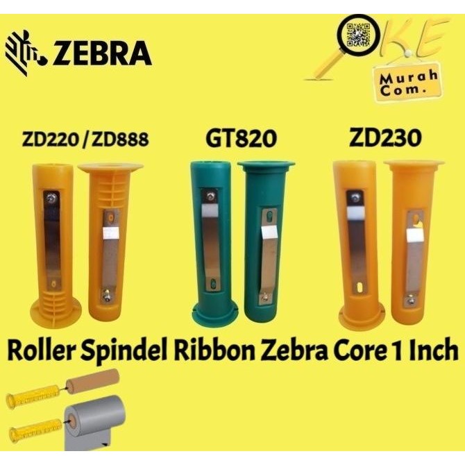 CO Sepasang Spindle Roller Core Ribbon 300M Zebra ZD220 ZD888 ZD230 GT820