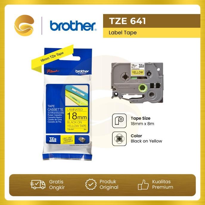 

CO BROTHER Label Tape TZE 641 18mm Black On Yellow