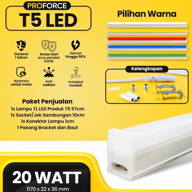 Lampu - Lampu Tl Led Proforce T5 20 Watt Panjang 120 Cm Warna Warni