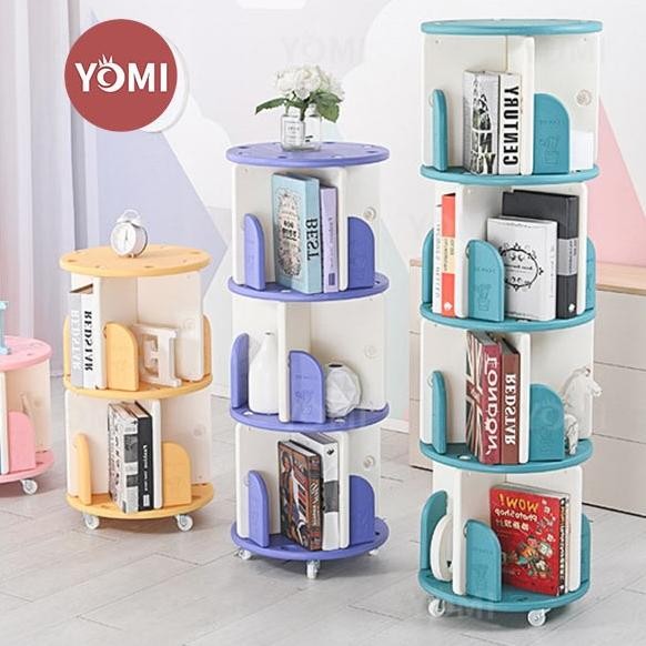 YOMI- Putar Rak Buku Anak S63/ Rak Buku Serbaguna Tempat Penyimpanan B 