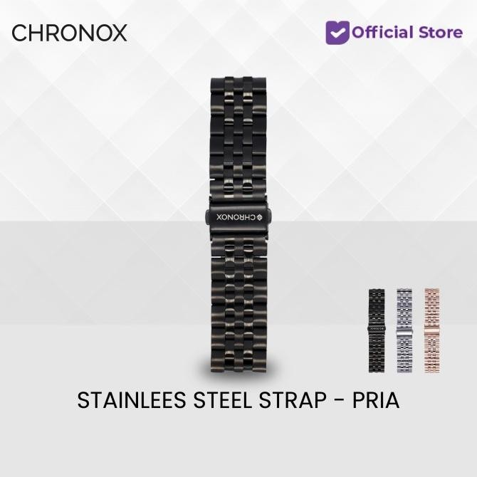 GARANSI CHRONOX Strap Jam Tangan Stainless Steel Pria Wanita