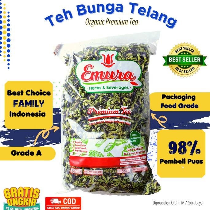 

Siap Kirim BUNGA TELANG ORGANIK 500 Gr/Teh Telang Kering/Teh Biru/ Butterfly Pea