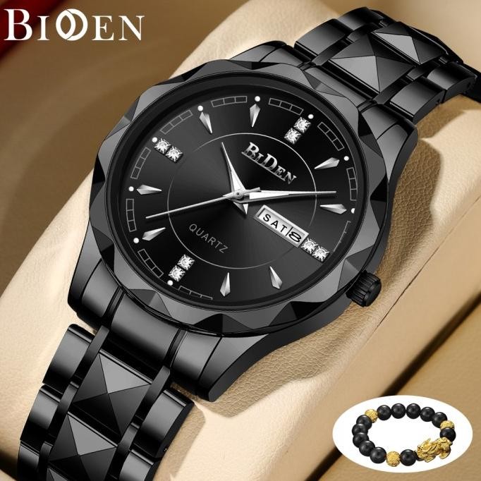 GARANSI BIDEN Jam Tangan Pria Anti Air Original Cowok Kalender Bercahaya Jam