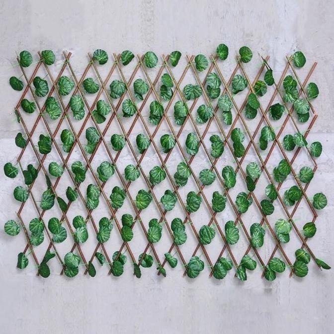 Sale Daun Pagar Kayu Tinggi 120Cm / Daun Dinding /Daun Pagar Hias / Artificial / 1Set Daun Dan Pagar