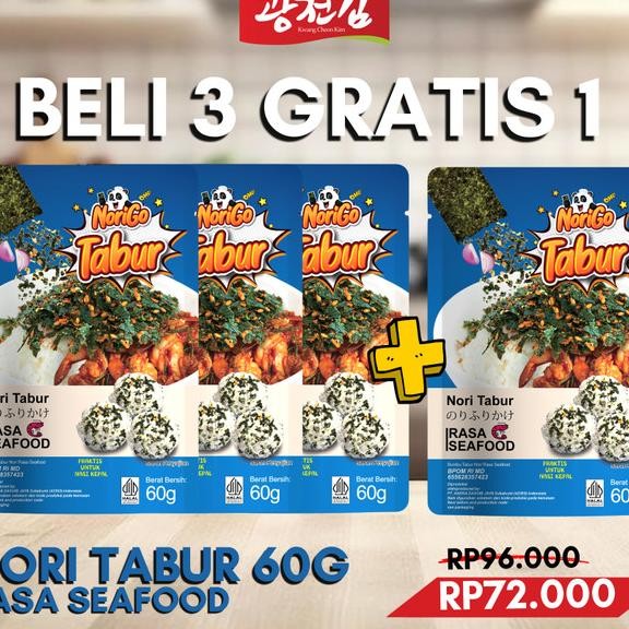 

Beli 3 Grati 1 N Tabur Rumput Laut Panggang 60G