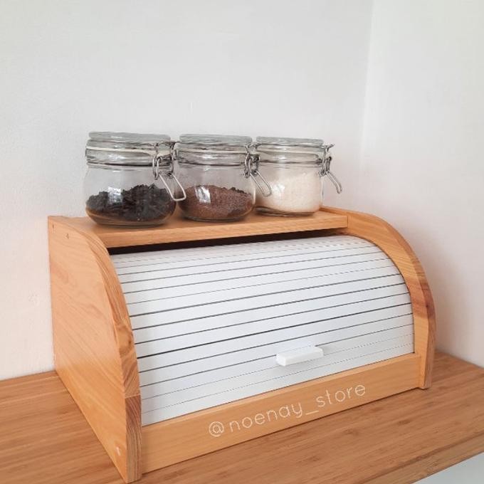 CO Tempat Roti Slide Bread Box Kayu Solid 402620 cm