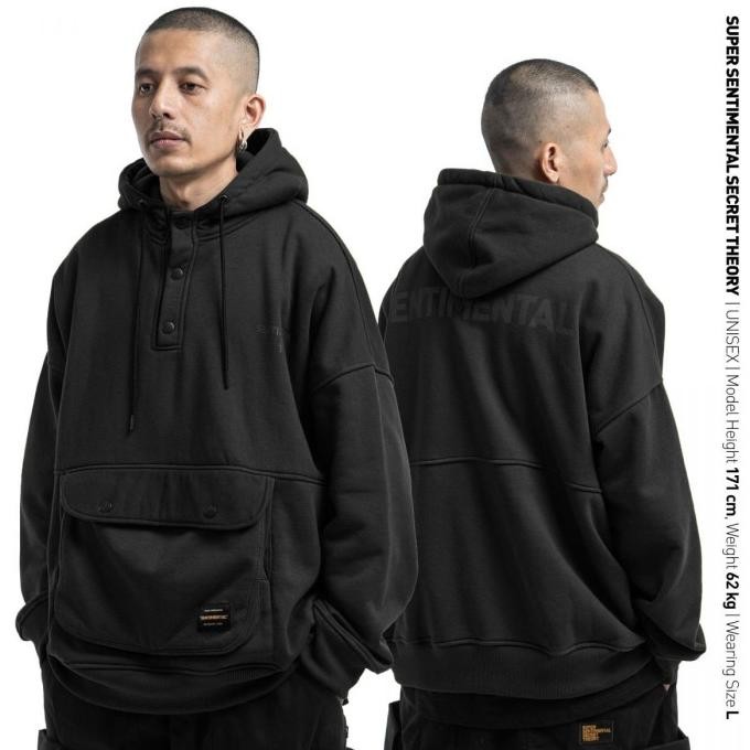 Sale Hoodie Katun Ssst Crag Cagoule Hitam