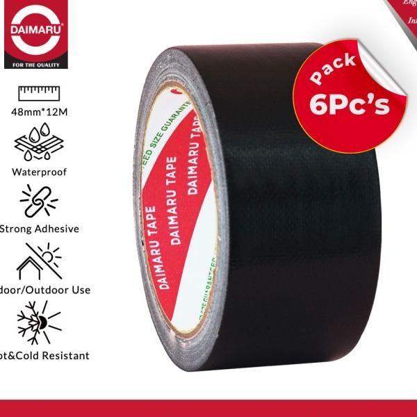 

Paet 6Pc Daimaru Cloth Tape Laban Ain Hitam 48 Mm 12 Meter