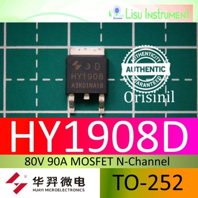 Murah HY1908D HY1908 80V 90A MOSFET N-Channel TO-252 ORIGINAL HUAYI lisu992 Segera Dapatkan
