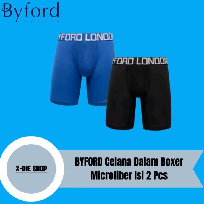 Celana Dalam Byford Shorty Boxer Long Leg Boxer Isi 2 Pcs Microfiber Original Dan Terpercaya
