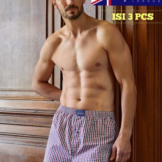 Byford Celana Kolor Pendek Pria Woven Tidur Boxer Kotak Santai Dalam Original Dan Terpercaya
