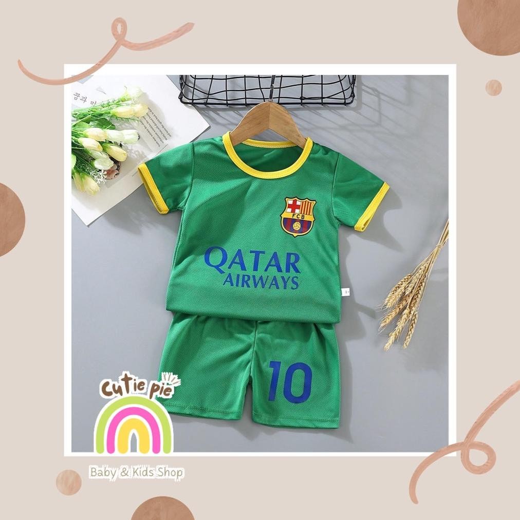 Terlaku. / Qtar Green / Setelan Baju Import Anak / Setelan Baju Bola Anak Laki Laki / Set Baju Bola 