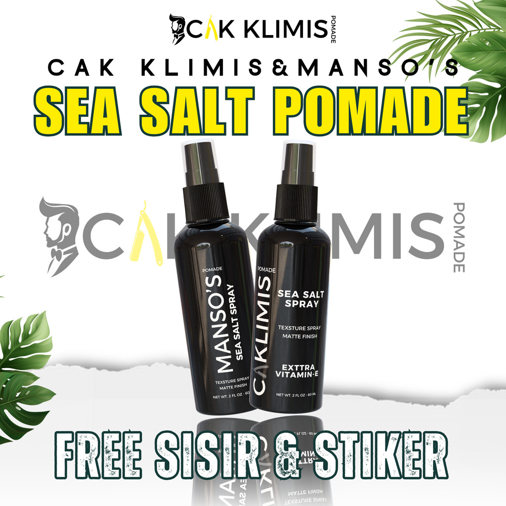 Sea Salt Spray Manson's & Cak klimis / Texturizing Sea Salt Spray Pria & Wanita + Gratis sisir saku