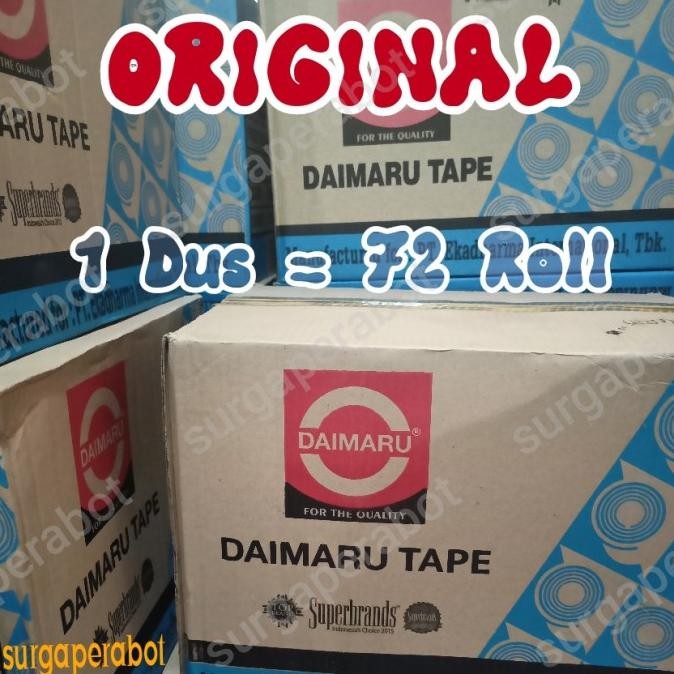 

MURAH Lakban daimaru 1 dus 48mm x 90Y bening atau coklat isi 72 roll