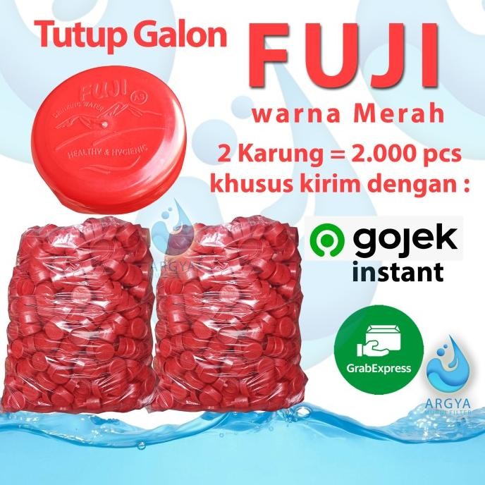 Tutup Galon Fuji Merah 2000pcs khusus Gojek Instant dan Grab Express