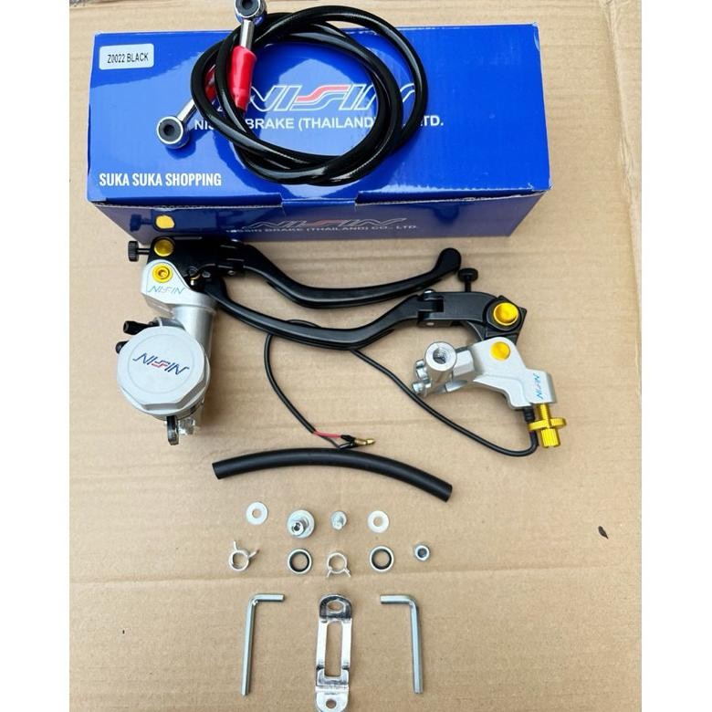 ORIGINAL Promo Master Rem NISSIN Set Handle Kiri Kanan Plus Selang Rem 90Cm Scoopy Vario Mio Fino Rx