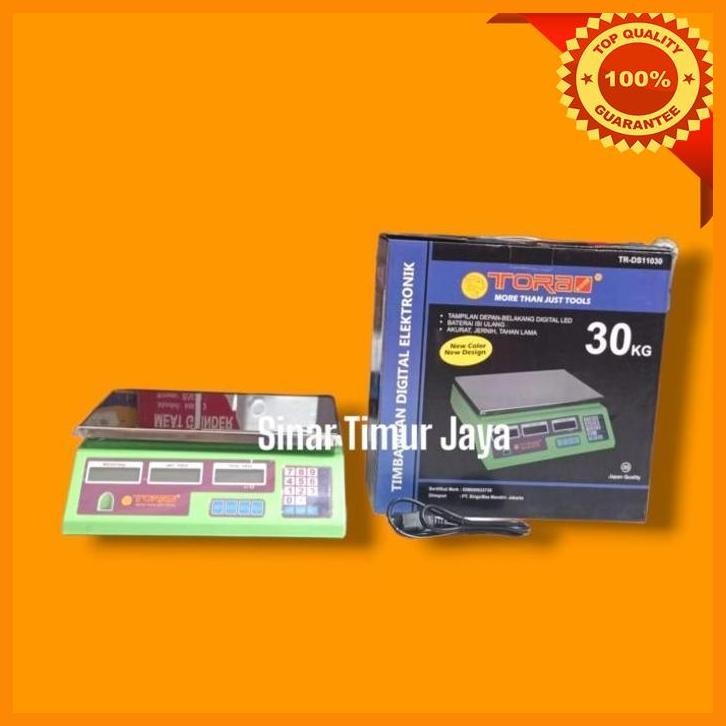 (stj) timbangan digital tora 30 kg hijau timbangan buah digital