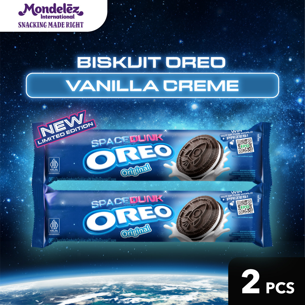 

OREO VANILLA CREAM 110.4G x 2 - EDISI SPACE DUNK | Cookies Biskuit Cemilan Anak & Dewasa