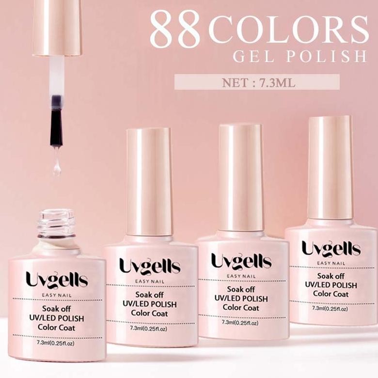 ORINAL UVGELLS SET 90PCS Nail Polish Gel Nail Color Warna Polos UV LED Soak off Nail Gel Polish Kute