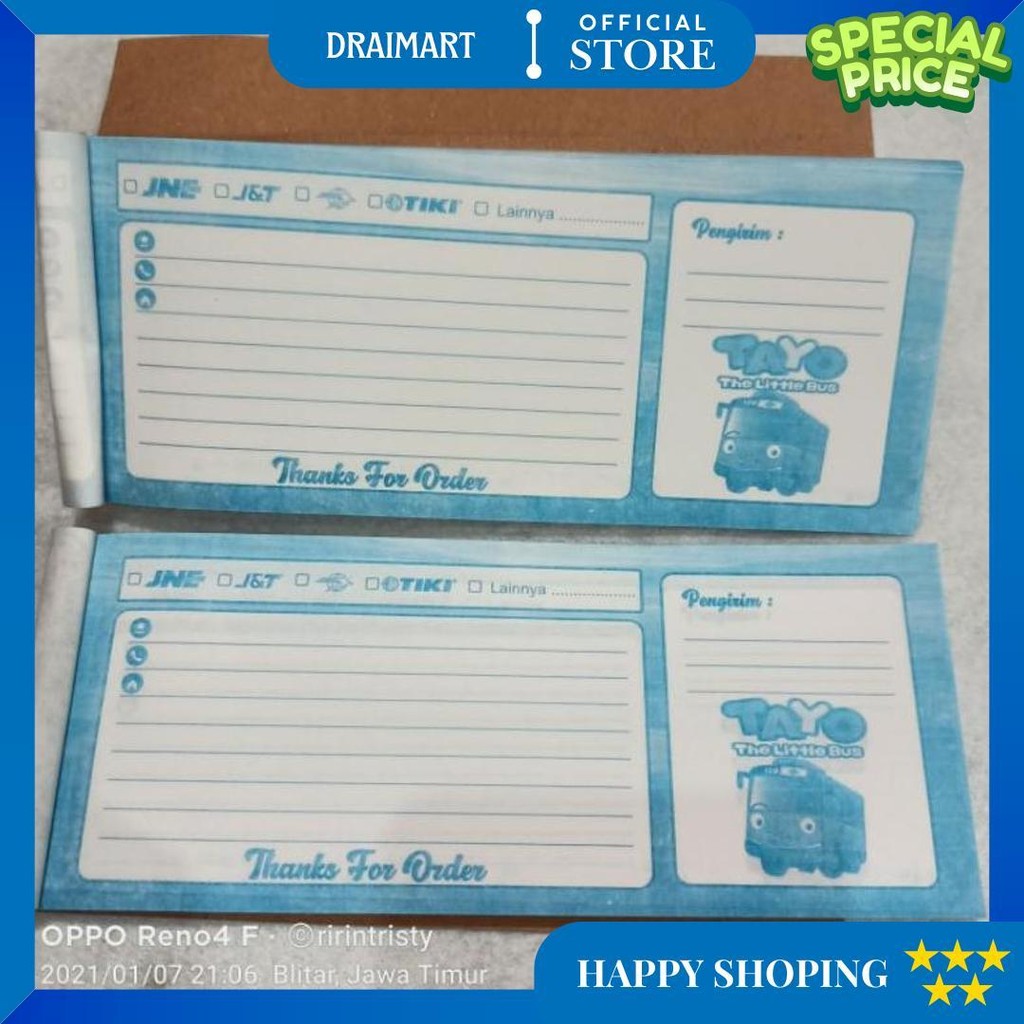 

Label Pengiriman Termurah Grosir/ Nota Pengiriman D Promo 10.10