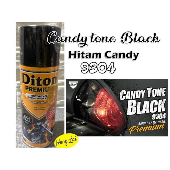 Sale Cat Pilox Diton Premium Candy Tone Black 9304 400Cc Smoke Hitam Gelap