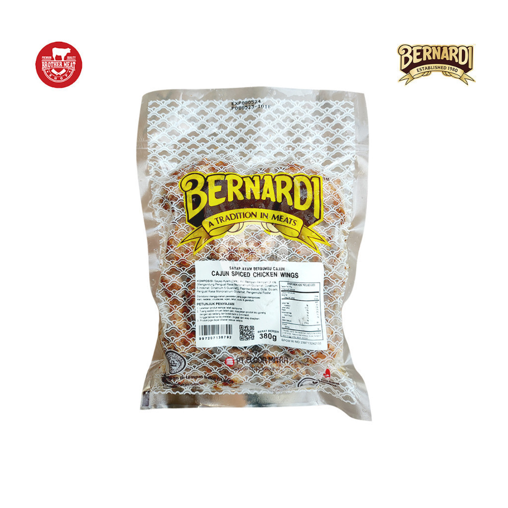 

BERNARDI Cajun Spiced Chicken Wing 380gr, Halal