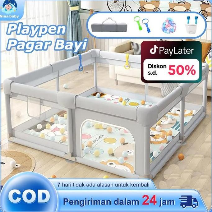 Nina Baby Playpen Pagar Bayi Anak-Anak Fence pagar bayi Early Educational Diperbesar dan Diperkuat B