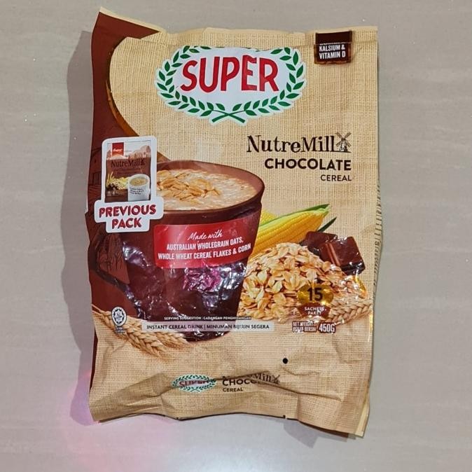 

SEREAL SUPER NUTREMILL COKLAT / COKELAT CEREAL 15 X 30 GRAM