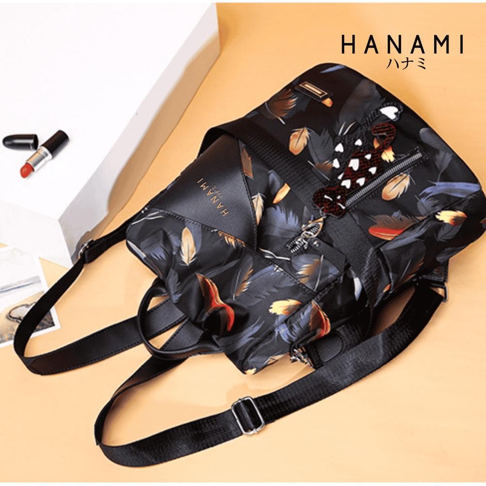 CR - HANAMI Tas Ransel Wanita Backpack Korea Sekolah Hitam Arama Kerja Batam Ori Branded TA326B5 TER