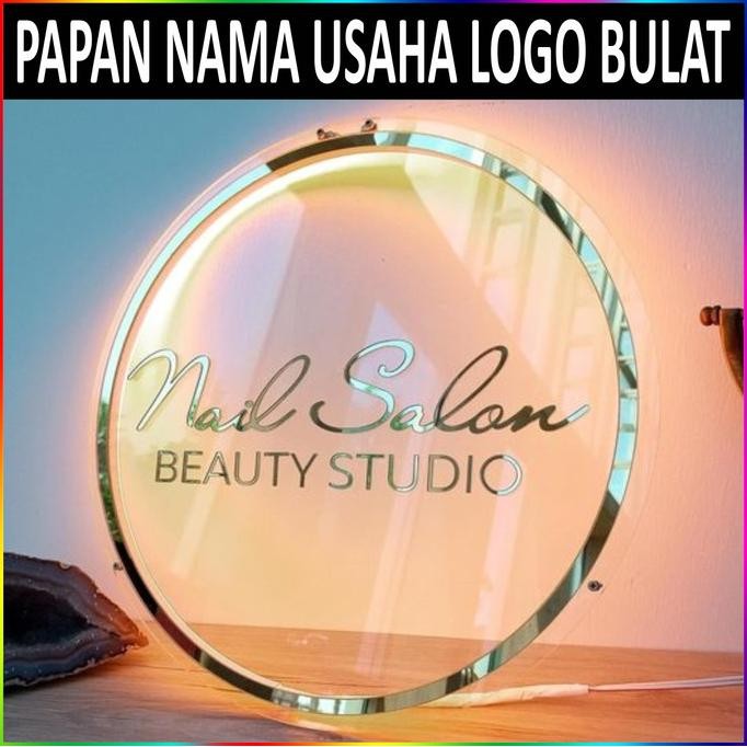 TERMURAH - Papan Nama Toko Papan Usaha Logo Signage Akrilik Bulat Kotak CUSTOM Bebas Murah Cepat