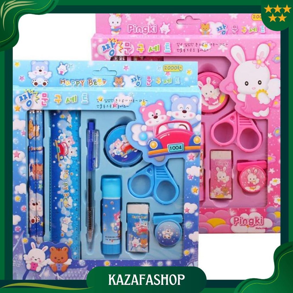 

2009 Pencil Set 9 In 1 Alat Tulis Sekolah Anak Lengkap Gratis Ongkir