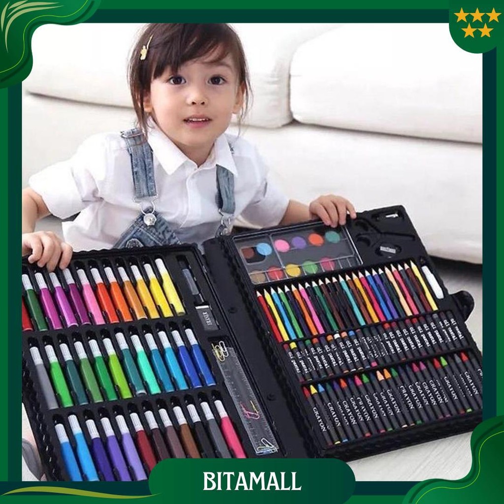 

Crayon Set Peralatan Gambar & Lukis Pensil Warna/ Art Set Isi 150 Pcs Kualitas Premium Ori