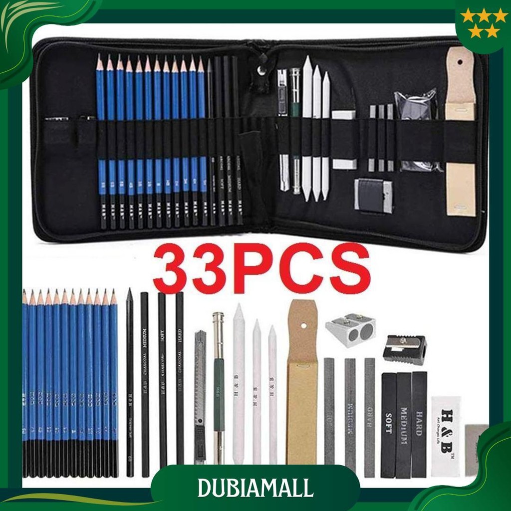 

33Pcs/Set Sketch Pensil Pisau Penghapus Dan Pensil Gambar Untuk Keperluan Sekolah Pencil Drawing Set Gratis Ongkir