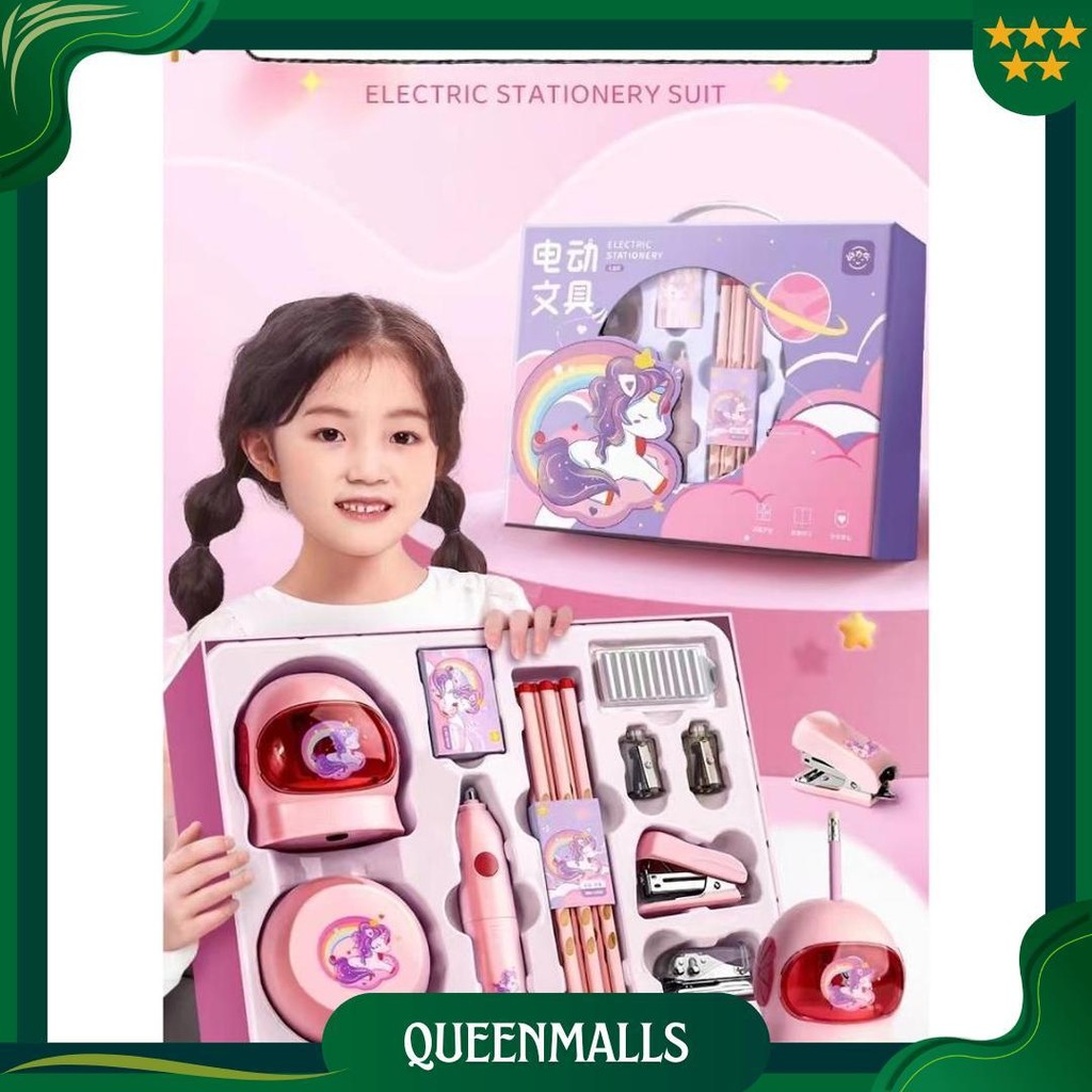 

Carat 11 In 1 Electric Stationery Set / Set Alat Tulis Elektronik Rautan Penghapus Vacuum Pencil / Set Alat Tulis Elektronik Belajar Anak Perempuan Kado Promo