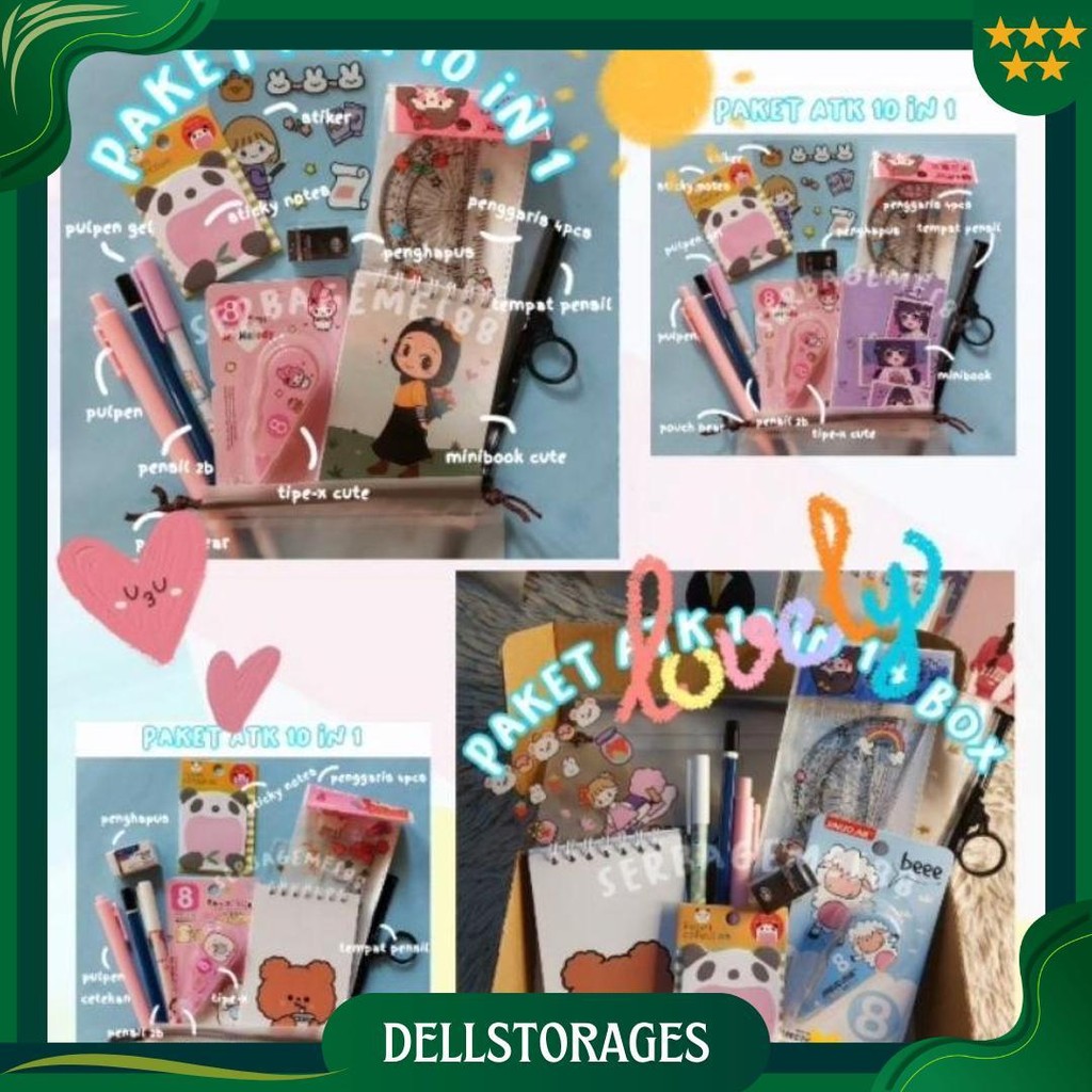 

Serbagemes88 - Set Alat Tulis 10 In 1 Lengkap / Stationery Untuk Hadiah / Hampers Kado Gift Untuk Lebaran / Hampers Wisuda Dan Ulang Tahun / Alat Tulis Paket / Alat Tulis Murah / Paket Anak Unik Dan Bermanfaat / Box Kado Perempuan Laki Laki / Buku Tulis