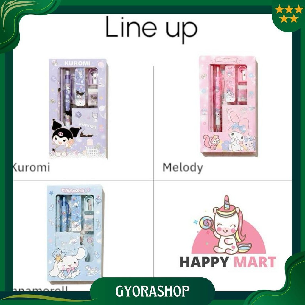 

Pensil Mekanik Set Notes With Box Kuromi / Cinnamoroll / Melody Gratis Ongkir