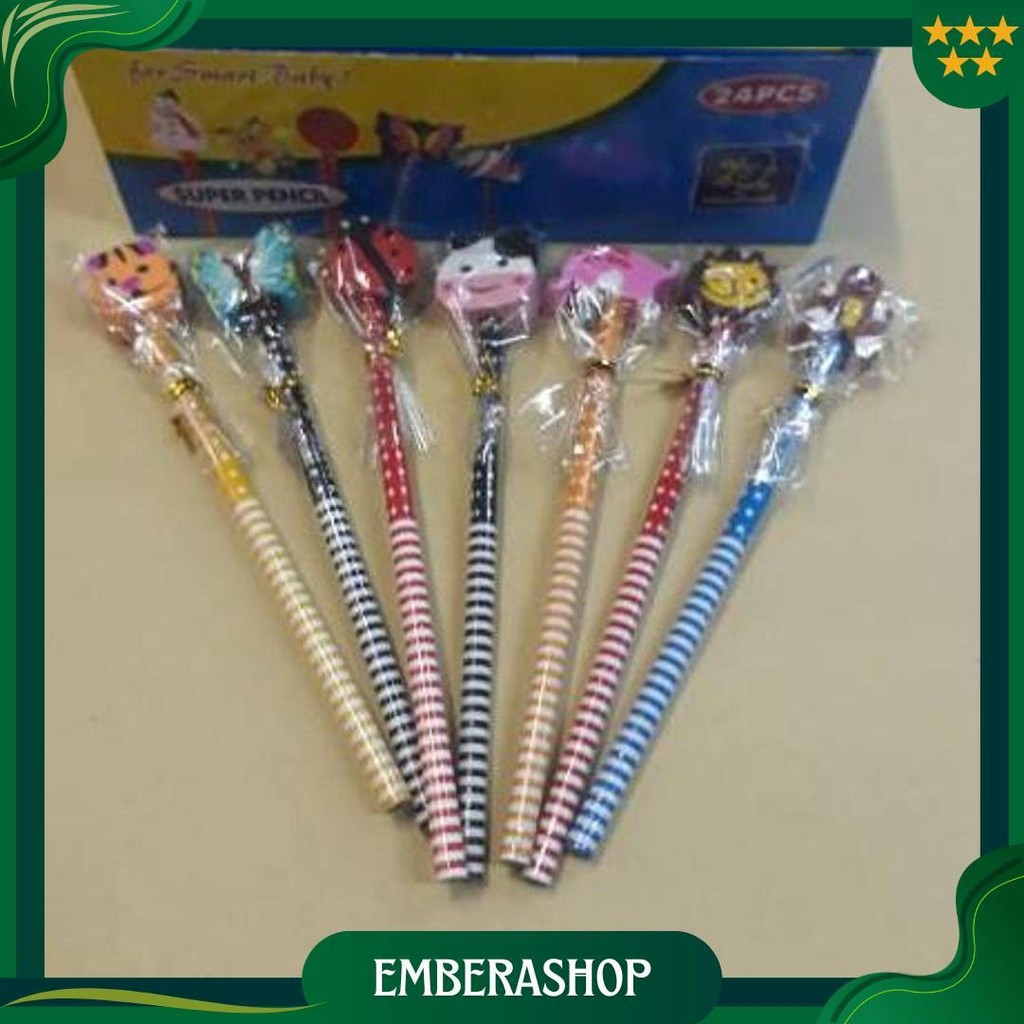 

Pensil Plus Penghapus Fancy Isi 24 Pcs Ori
