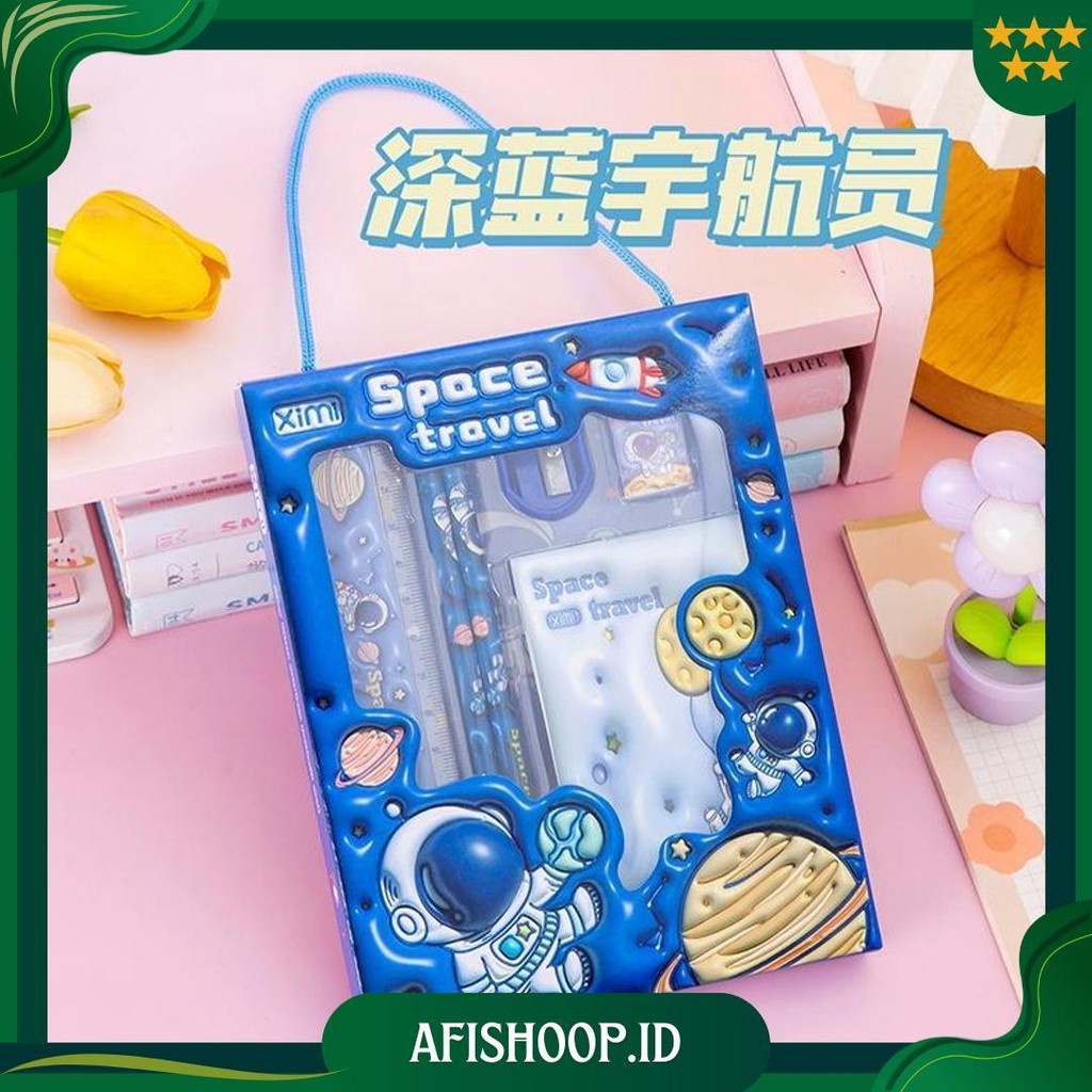 

(Belanjaonlineku)Alat Tulis Set 6 In 1 Stationery Set Karakter Lucu Pensil Rautan Penghapus Penggaris Set 6Pcs Perlengkapan Alat Tulis Sekolah Promo