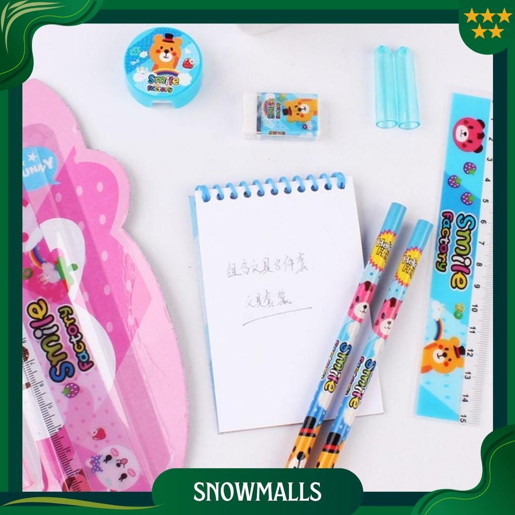

Set Alat Tulis Karakter 8In1 / Paket Lengkap Notebook Pensil Penggaris Penghapus Rautan Gambar Kartun Lucu Buku Tulis Note Book / Mini Stationery Character 8 Pcs Atk Peralatan Menulis Anak Sekolah Hadiah Kado Ulang Tahun Souvenir Goody Bag Unik Termurah