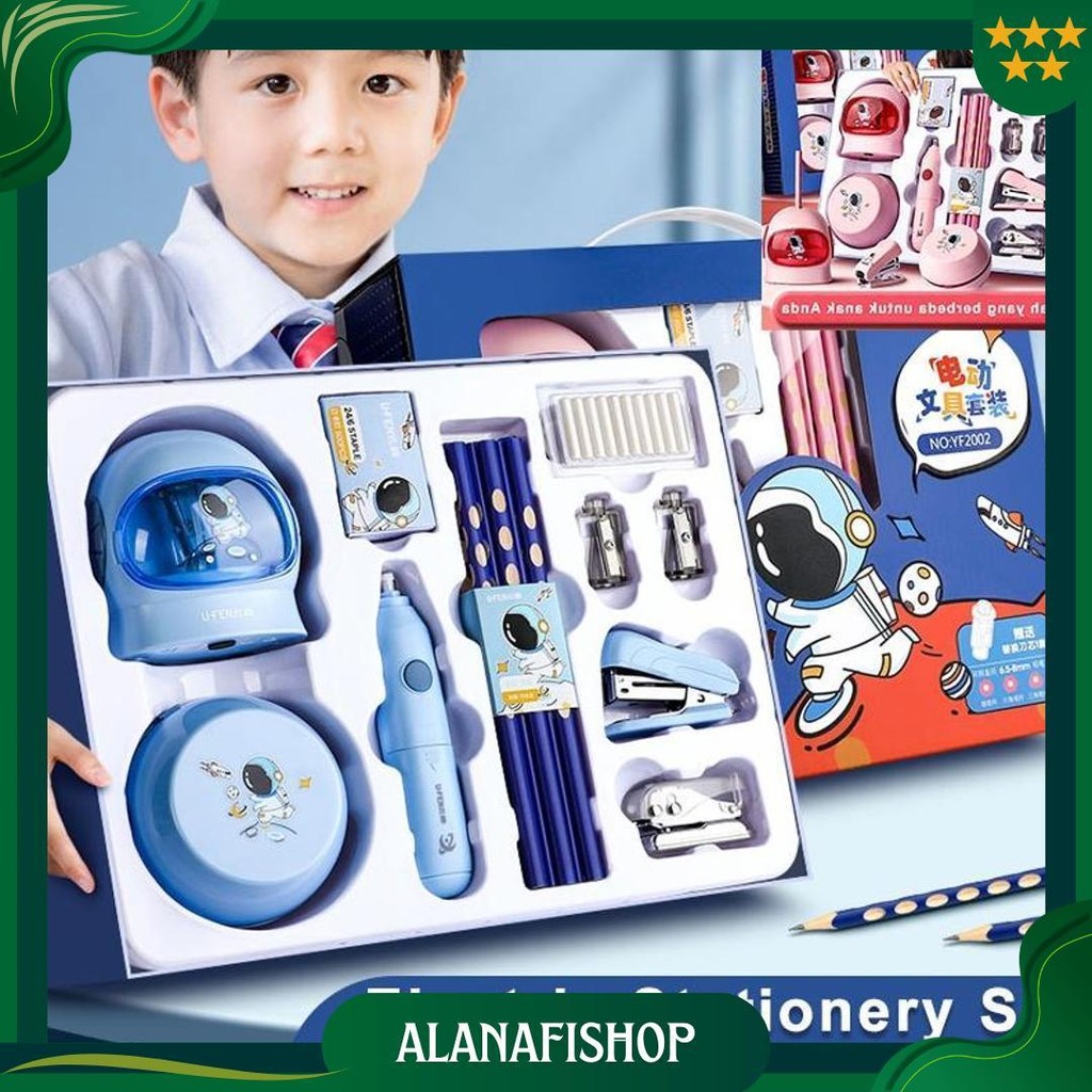 

Electric Stationery Set / Set Alat Tulis Elektrik Rautan Penghapus Vacuum Pensil 11 In 1/Set Alat Tulis Elektrik Promo 4.4