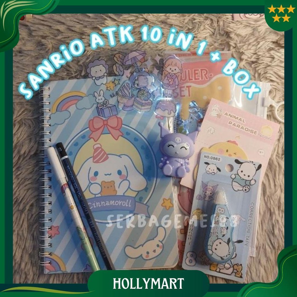 

Serbagemes88 - Paket Set Alat Tulis 10 In 1 Karakter Sanrio Kuromi Melody Cinnamoroll Pompurin / Hampers Kado Gift Hadiah / Stationery Untuk Hadiah Anak Sekolah Wisuda / Hadiah Anak Anak Cewek / Kado Unik Box Ultah Murah / Souvenir Ulang Tahun Ori