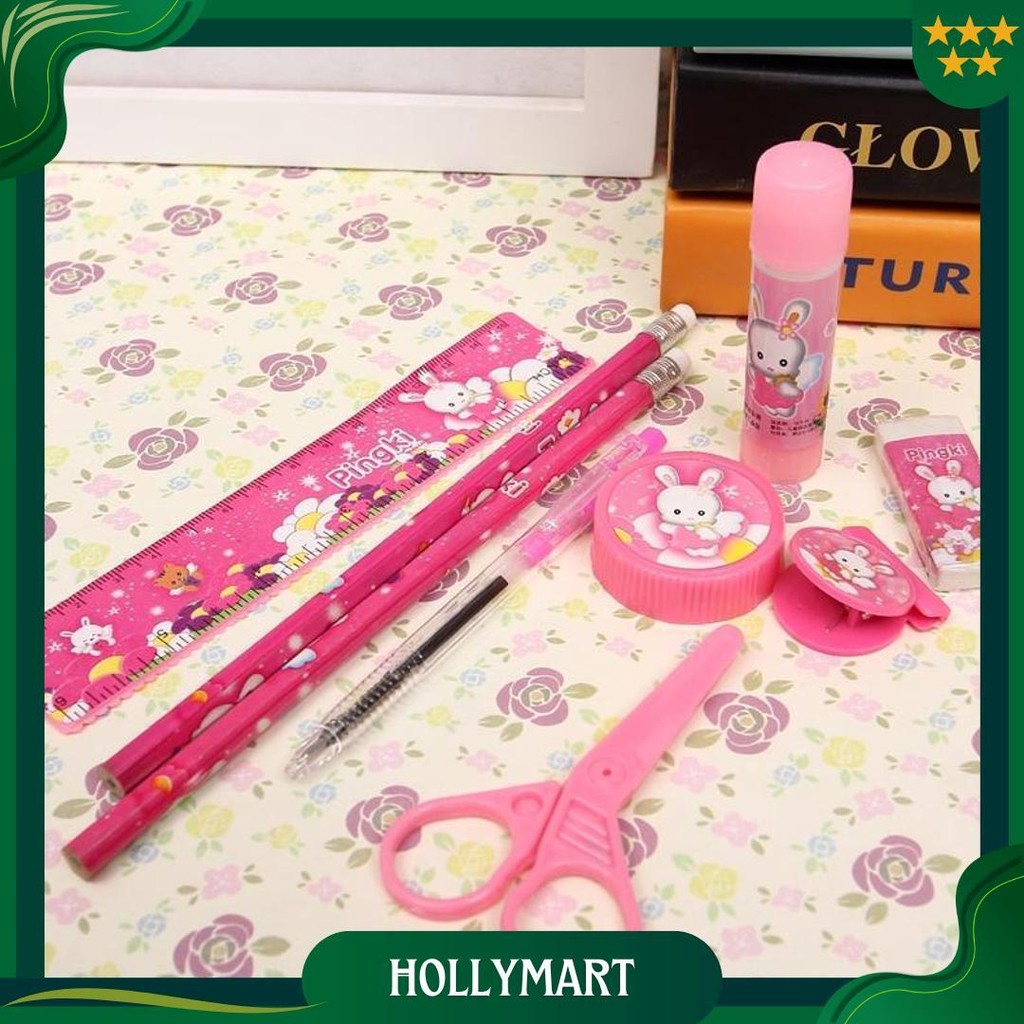 

Paket Alat Tulis Pensil Penghapus Penggaris Gunting Bolpoin Ballpoint Serutan Rautan Lem Paper Clip Stationery Set Lucu Imut Pink Blue Promo