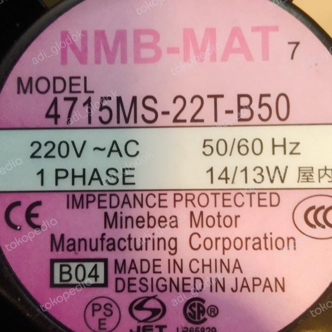 Fan Nmb-Mat 4715Ms-22T-B50 220V-Ac
