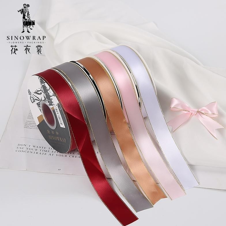 

jk-54 PITA SATIN BUKET BUNGA LIST GOLD GLIDED POLYESTER Termurah