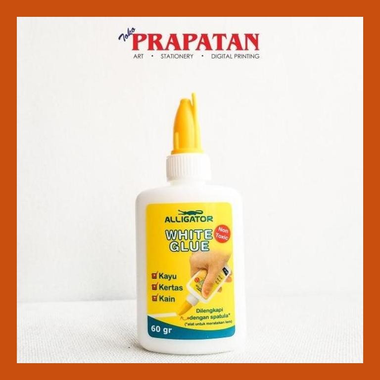 

[ PERALATAN LUKIS / GAMBAR ] ALLIGATOR WHITE GLUE 60GR / LEM CAIR COD