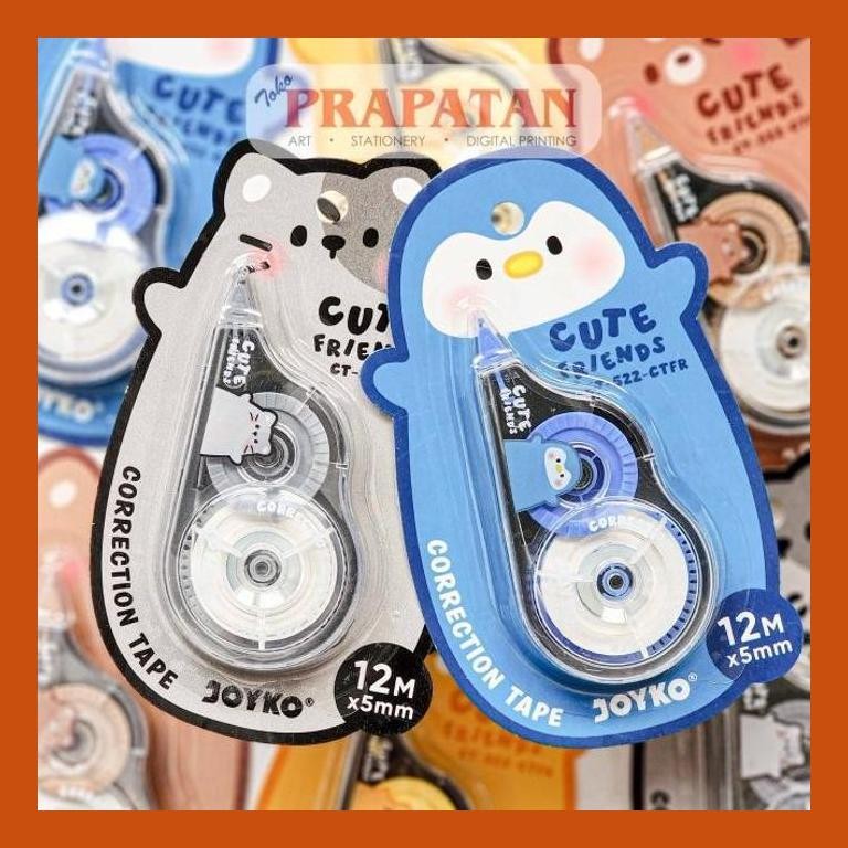 

[ PERALATAN LUKIS / GAMBAR ] JOYKO CORRECTION TAPE CT-522-CTFR CUTE FRIENDS | TIP EX KERTAS PACKING AMAN