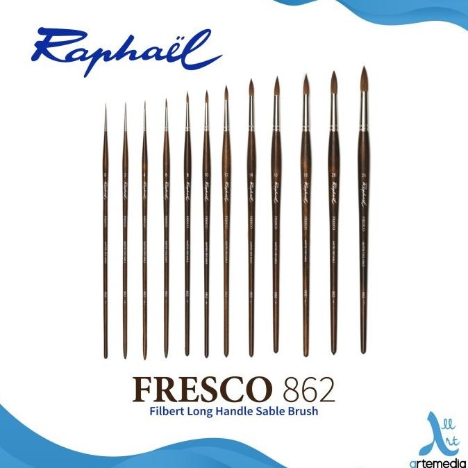 

Kuas Lukis Raphael 862 Round Fresco Red Sable Brush Long Handle Original Dan Terpercaya