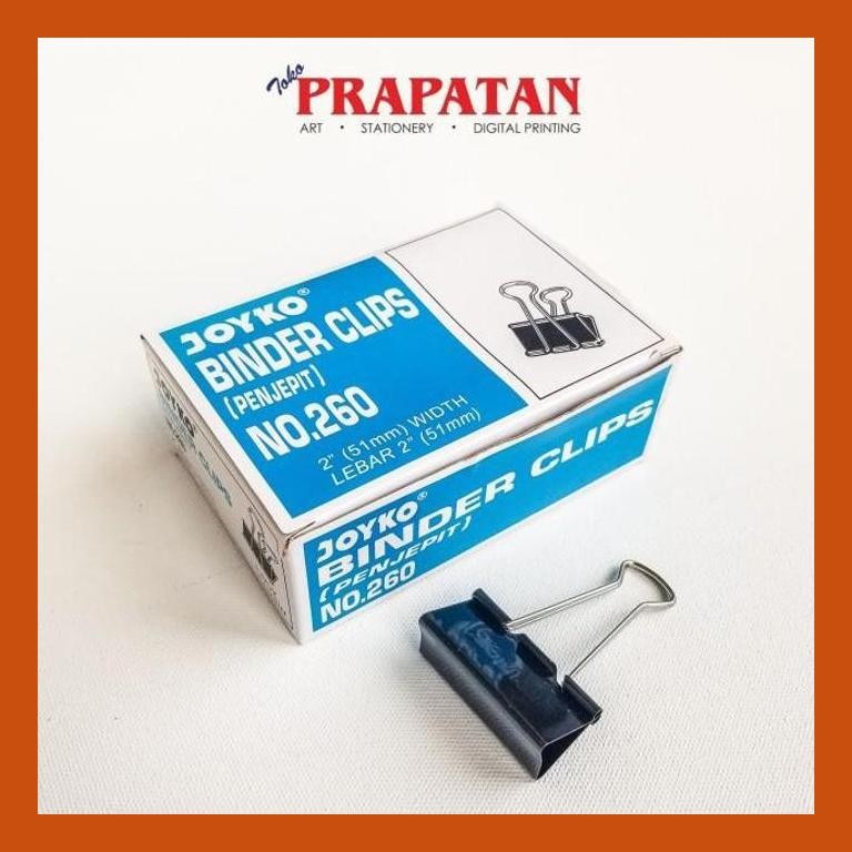 

[ PERALATAN LUKIS / GAMBAR ] BINDER CLIP JOYKO NO 260 / PENJEPIT KERTAS SIAP KIRIM